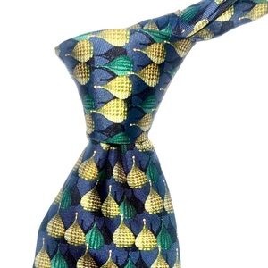 Chopard Tie with Green and Gold Pattern